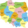 Polska mapa województw z powiatami